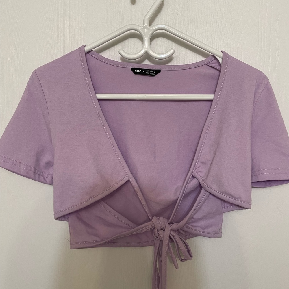 Shein Cropped Wrap Top 💜